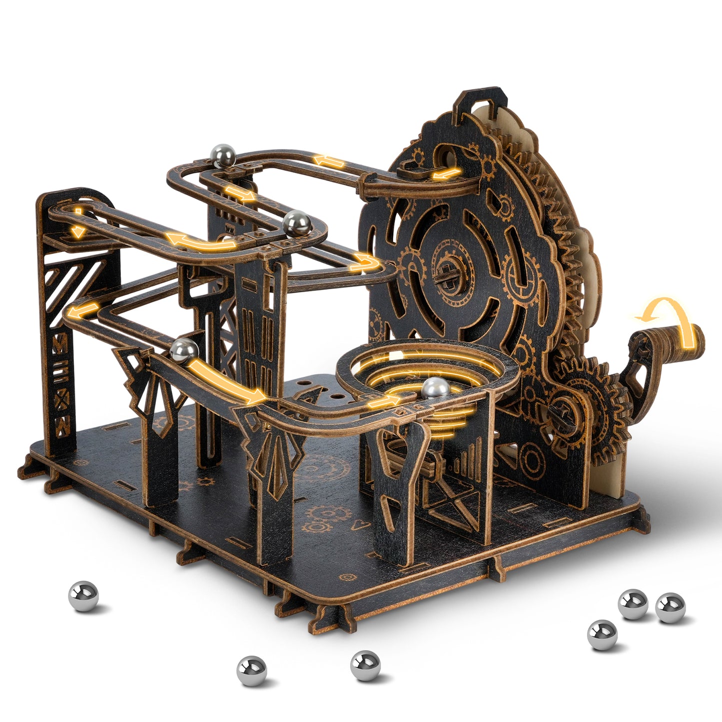 Steampunk Marble Run 3D Wooden Puzzle