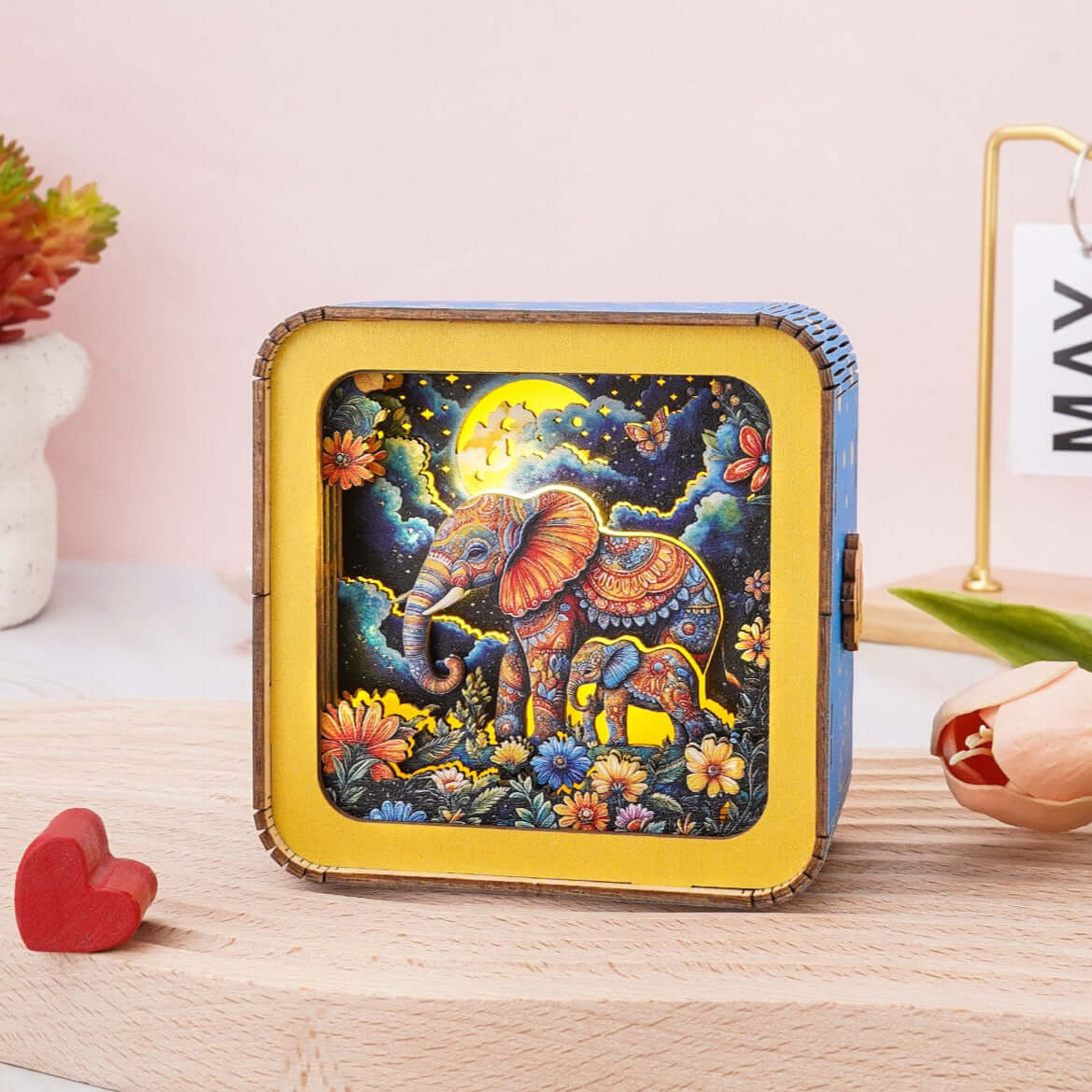 3D Wooden Puzzle Night Light, DIY kits for adults