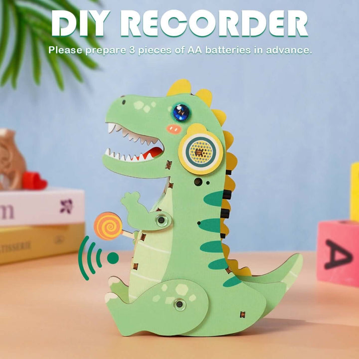 Baby T-Rex Dinosaur - STEM Wooden DIY Recorder Kit for Kids