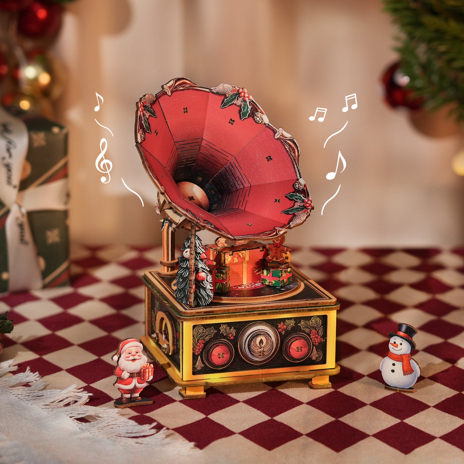 Christmas Tree Carol Mechanical DlY Kit, 3D Wooden Music Box