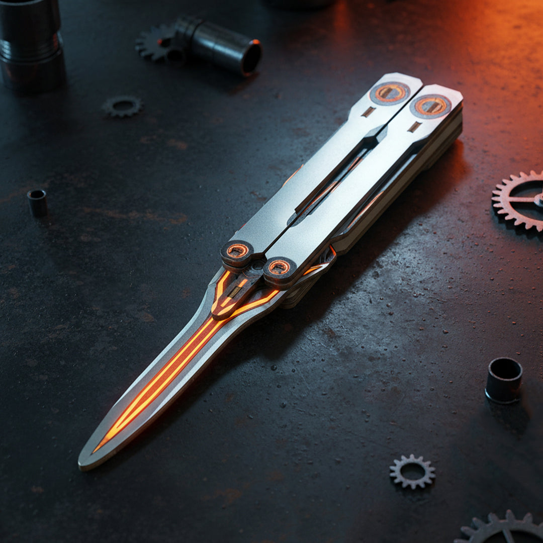 DIY Wooden Balisong Butterfly Knife & Karambit Claw Knife 3D Puzzle Kit, Cosplay Game Weapon Model Assembly Toy, Safe Wooden Trainer Fidget Knife for Collection & Stress Relief