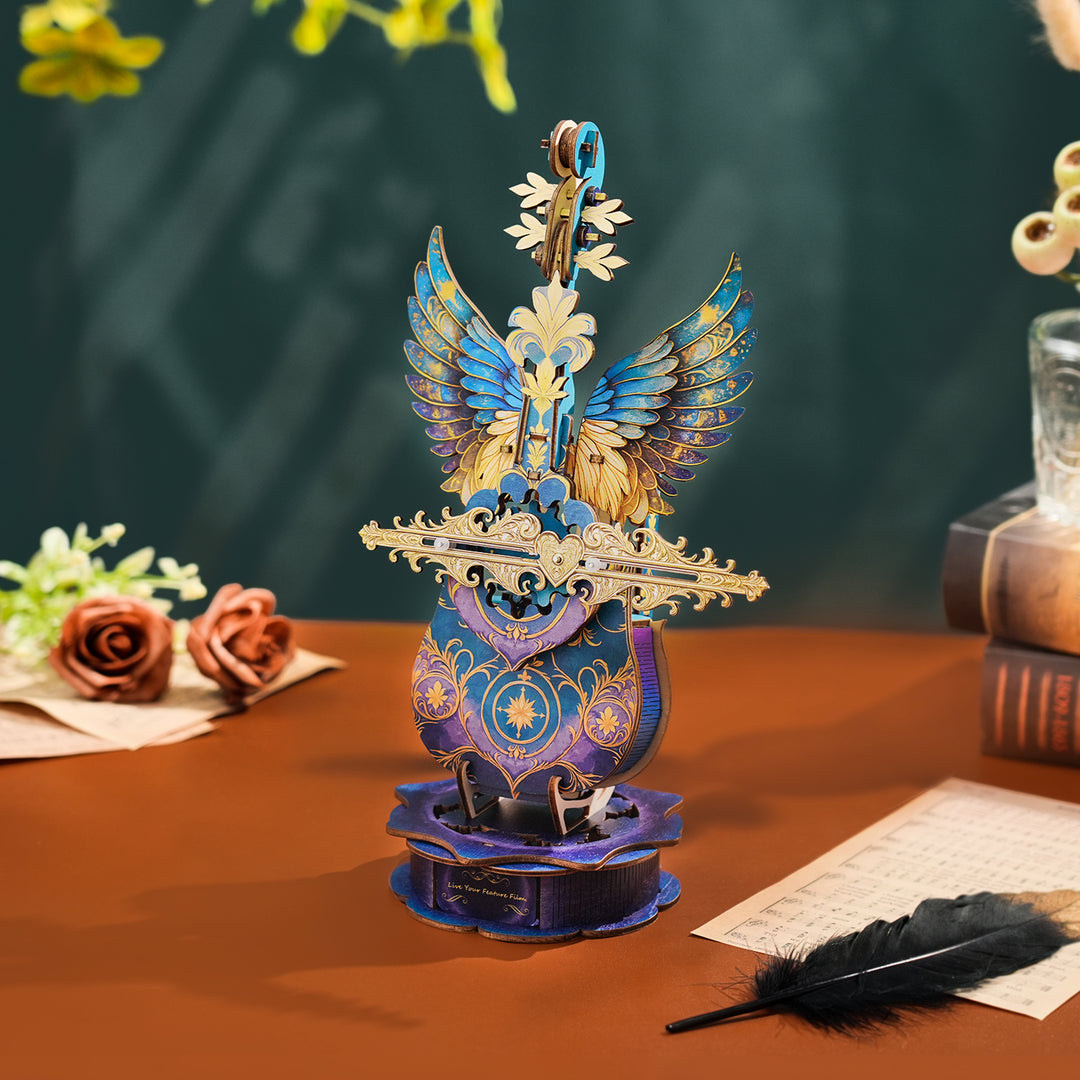 Cello Mechanical Music Box,3D Wooden Puzzle Kit
