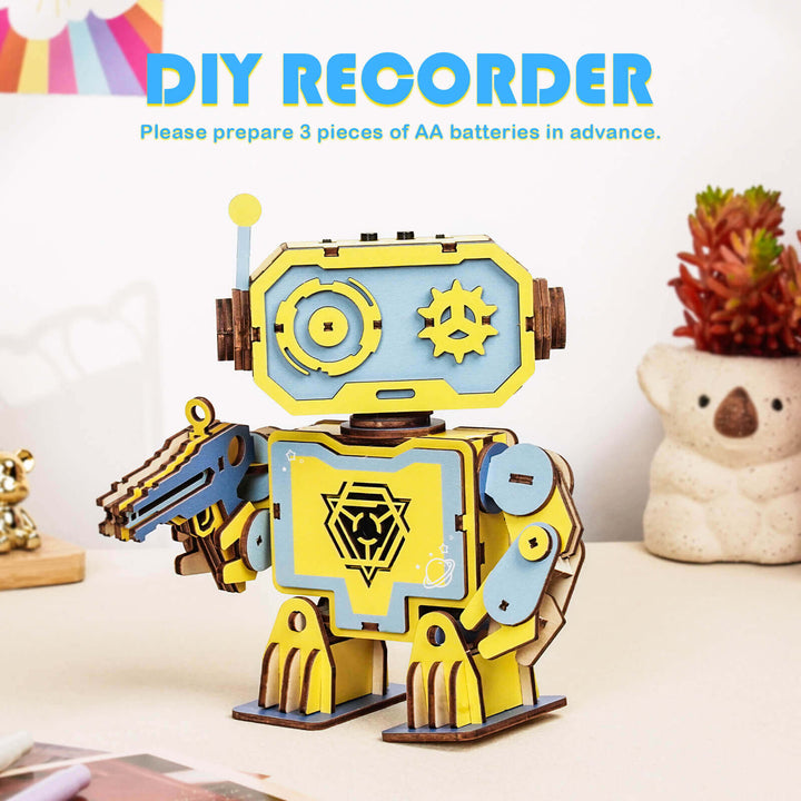 Sleeping Robot - STEM Wooden DIY Recorder Kit for Kids