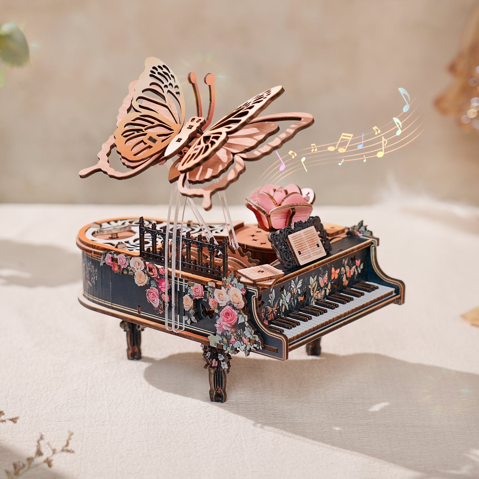 Waltz of Butterfly Mechanical DlY Kit, 3D Wooden Music Box – CUTYWOOD