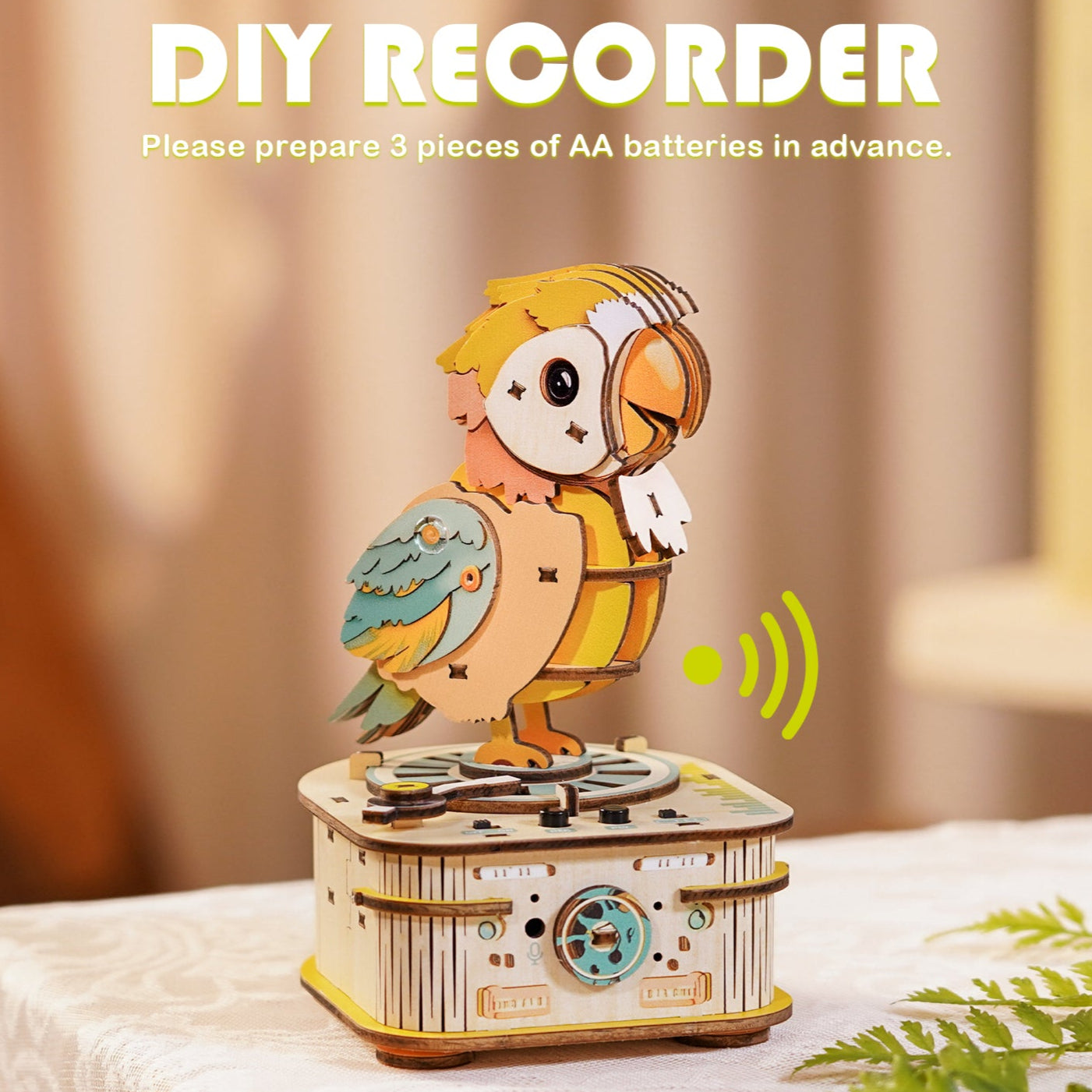 Cute Parrot - STEM Wooden DIY Recorder Kit for Kids