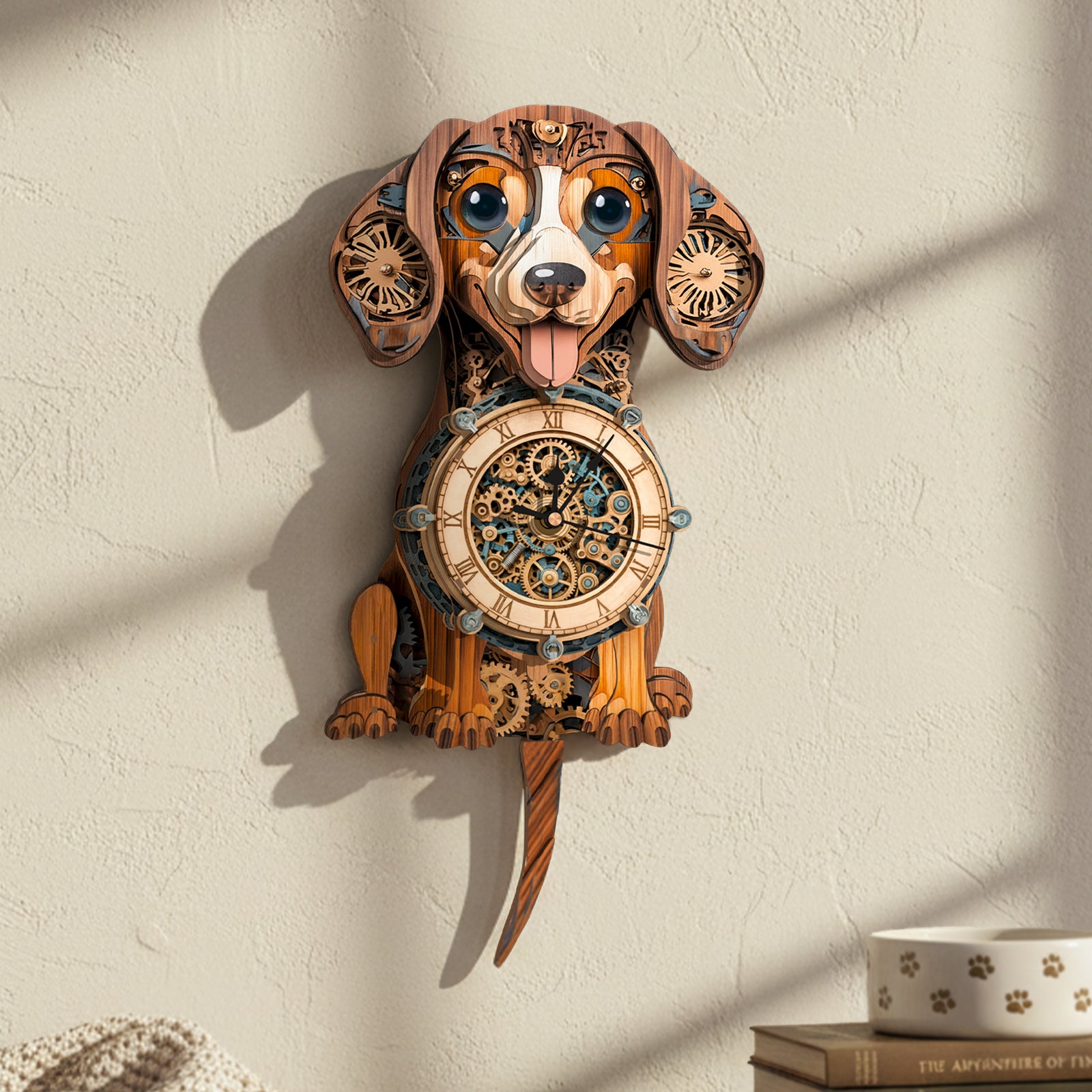 DIY Dachshund Puzzle Clock | 3D Wooden Clock Kit for Craft & Gift