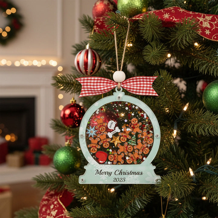 Christmas Snow Globe Ornament - Gingerbread Man