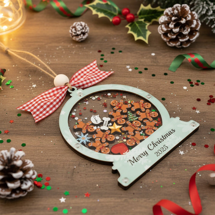 Christmas Snow Globe Ornament - Gingerbread Man