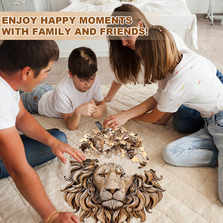 Woodcarved lion Wooden Jigsaw Puzzle