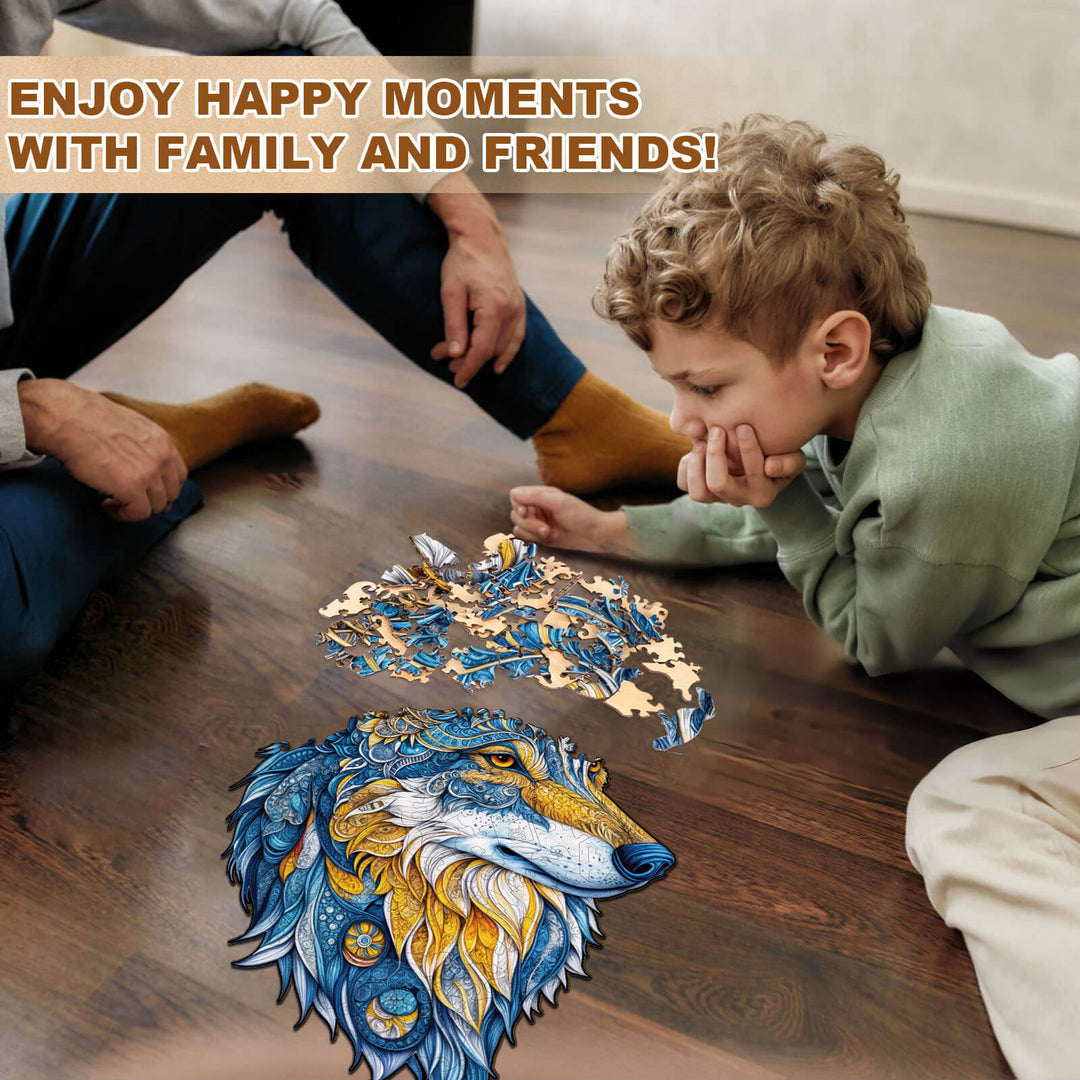 Vivid wolf Wooden Jigsaw Puzzle