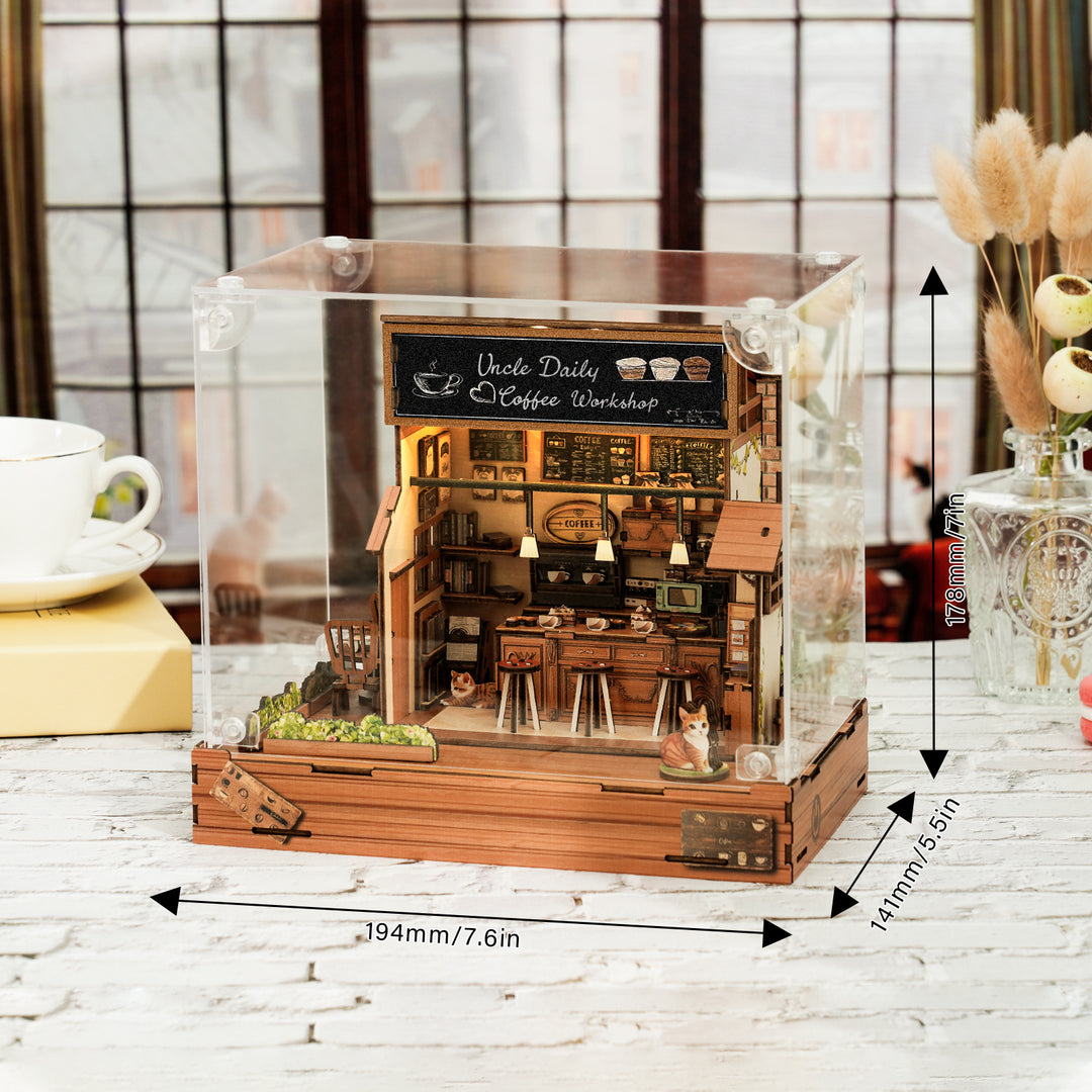 Coffee Workshop – DIY Miniature House, 3D Wooden Puzzle