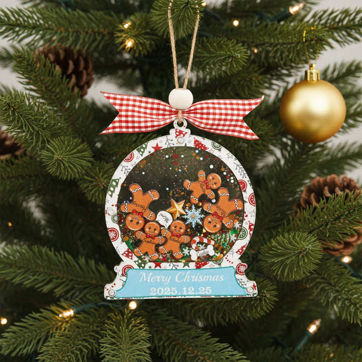 Christmas Snow Globe Ornament - Gingerbread Man