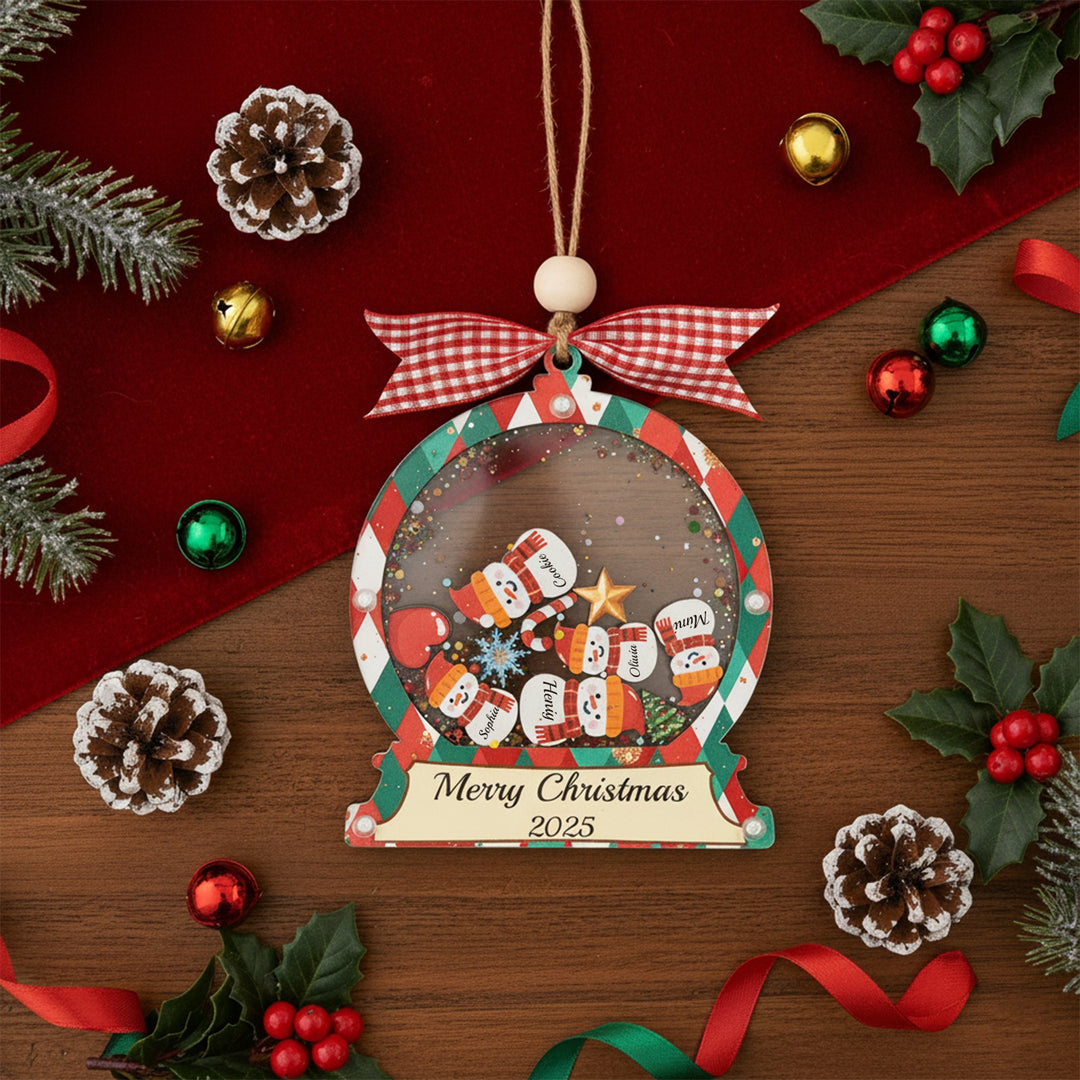 Christmas Snow Globe Ornament - Snow Man