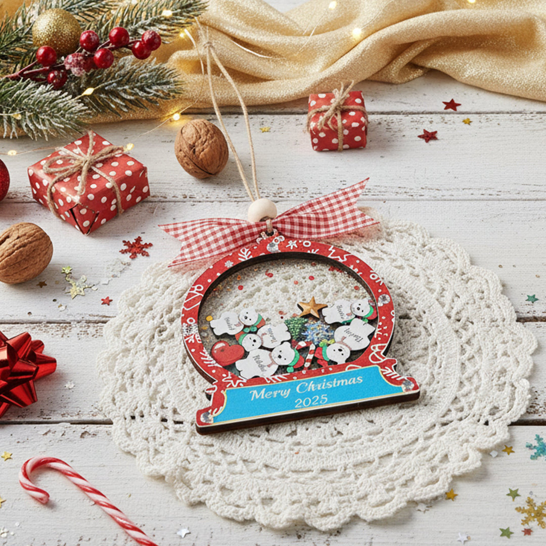 Christmas Snow Globe Ornament - Bear
