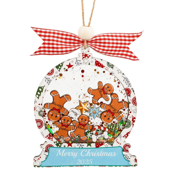Christmas Snow Globe Ornament - Gingerbread Man