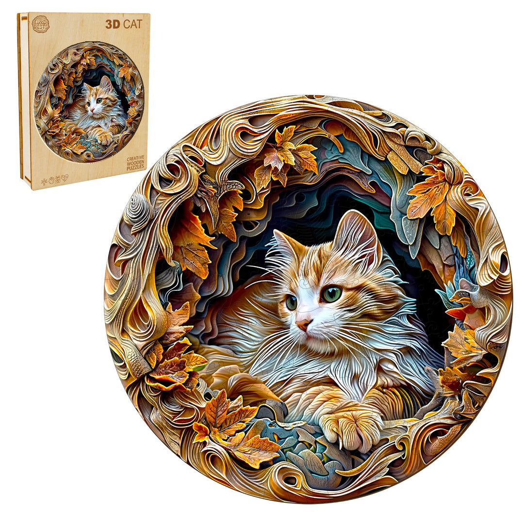 3D Cat Wooden Jigsaw Puzzle