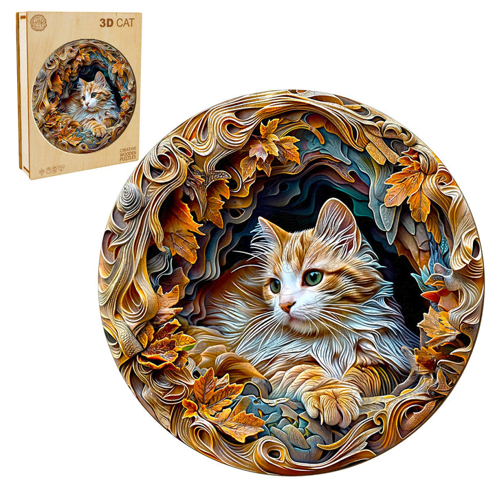 3D Cat Wooden Jigsaw Puzzle