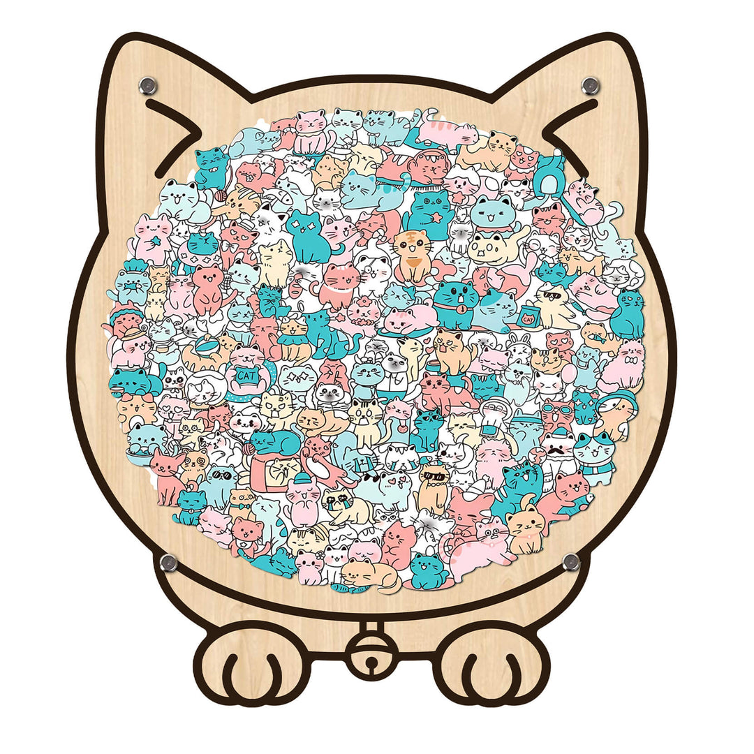 Colorful Cat/Dog Shaped Wooden Jigsaw Puzzle