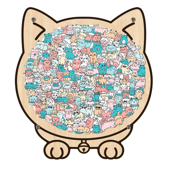 Colorful Cat/Dog Shaped Wooden Jigsaw Puzzle