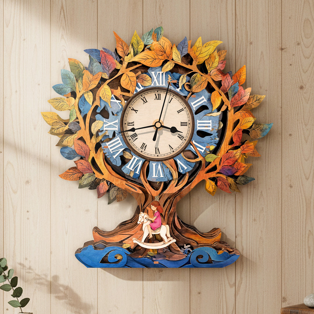 Tree of Life 3D Wooden Puzzle Clock, Gift  for DIY Lovers, Home Decor