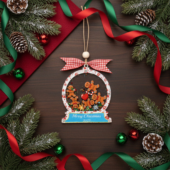 Christmas Snow Globe Ornament - Gingerbread Man