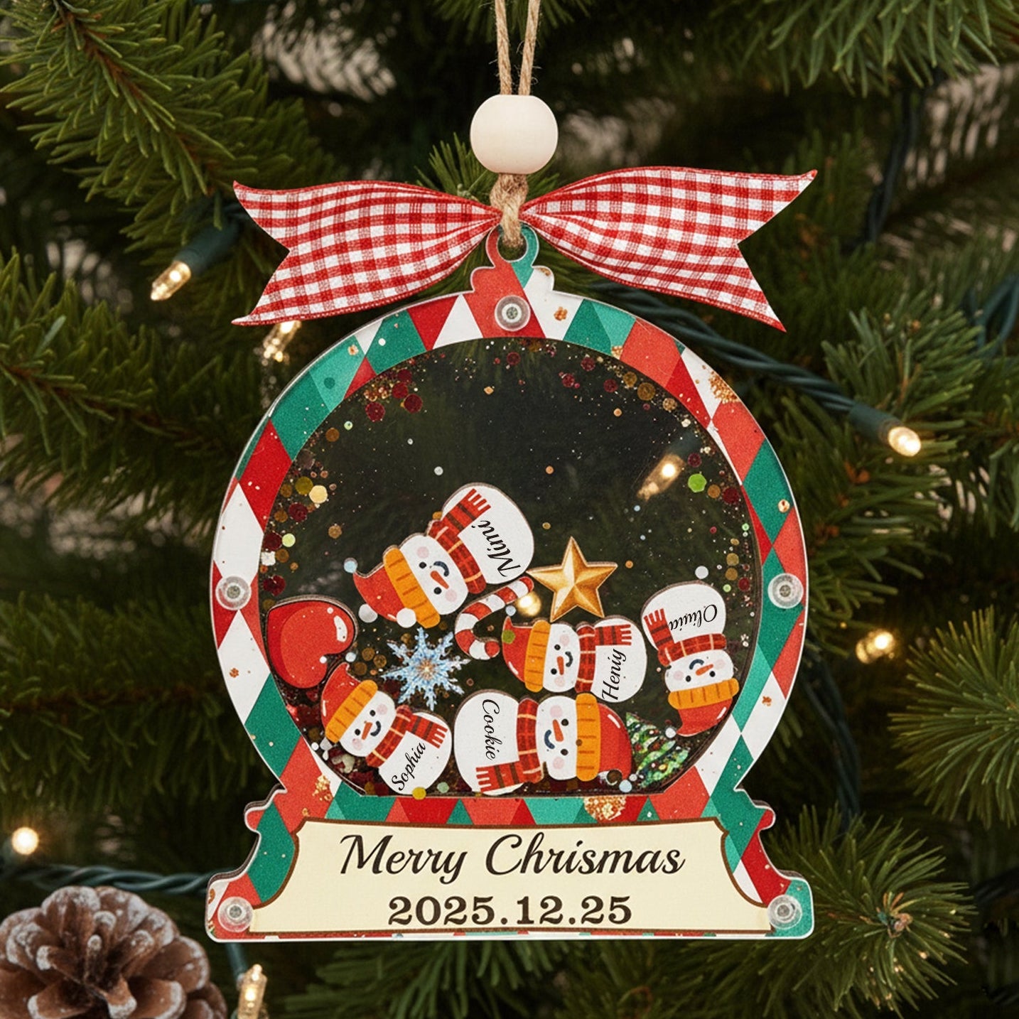 Christmas Snow Globe Ornament - Snow Man