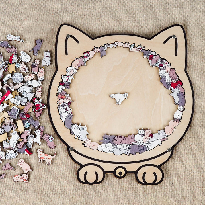 Colorful Cat/Dog Shaped Wooden Jigsaw Puzzle