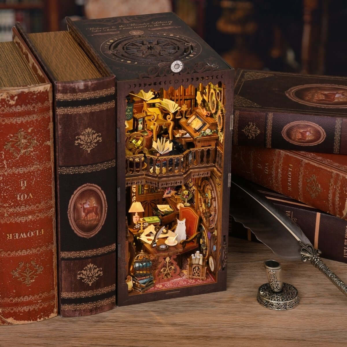 Wander Library - DIY Book Nook Kit,3D Wooden Puzzle