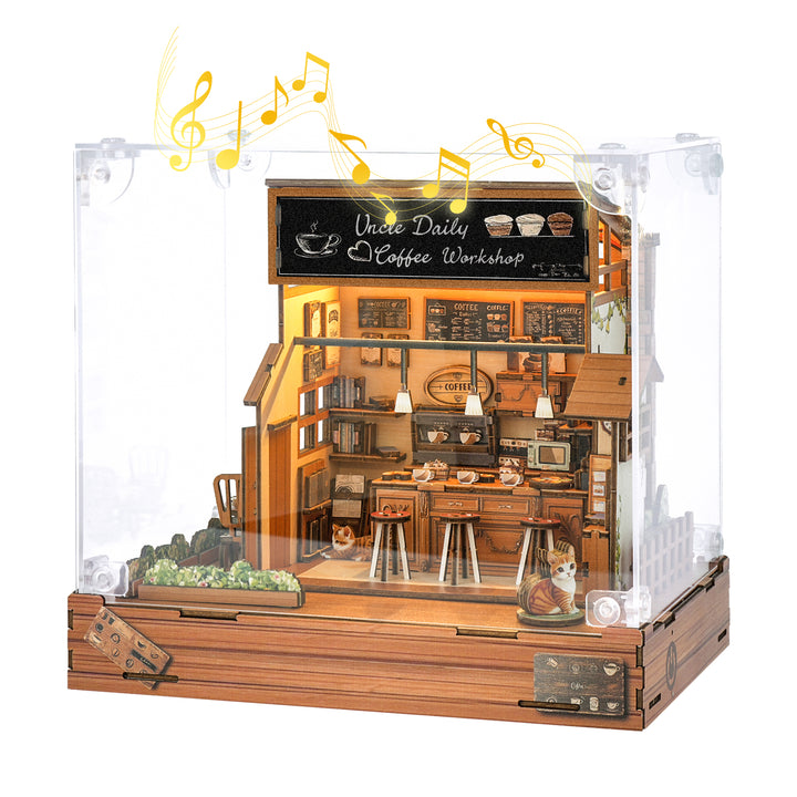 Coffee Workshop – DIY Miniature House, 3D Wooden Puzzle