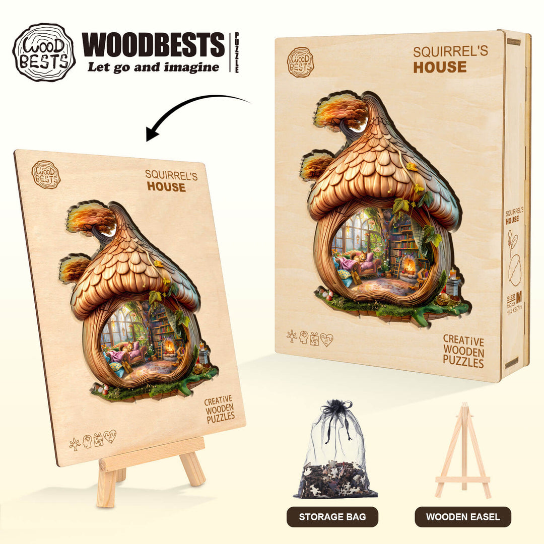 Squirrel's House Wooden Jigsaw Puzzle