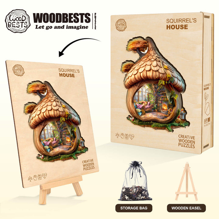 Squirrel's House Wooden Jigsaw Puzzle