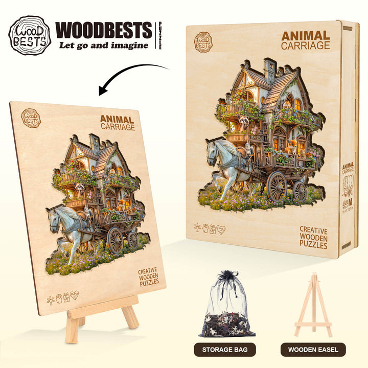 Animal carriage Wooden Jigsaw Puzzle