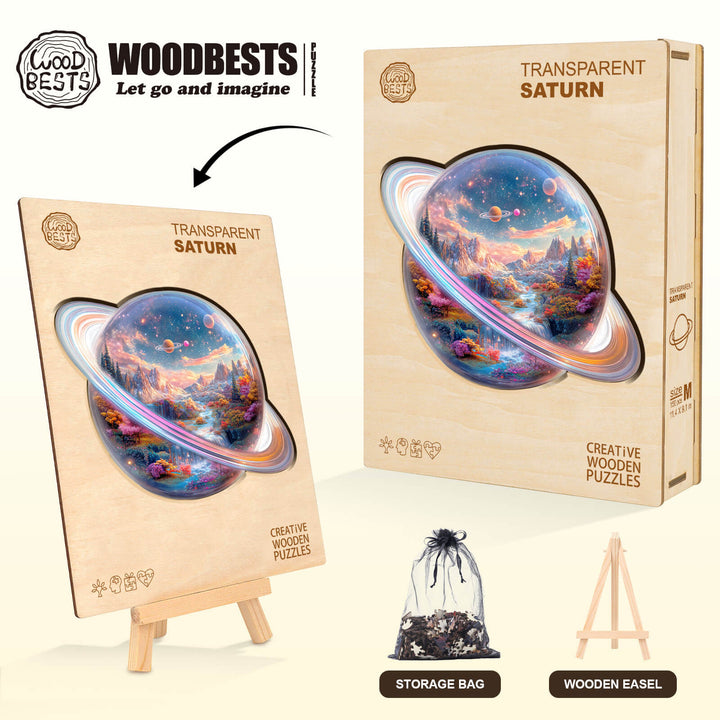 Transparent Saturn Wooden Jigsaw Puzzle