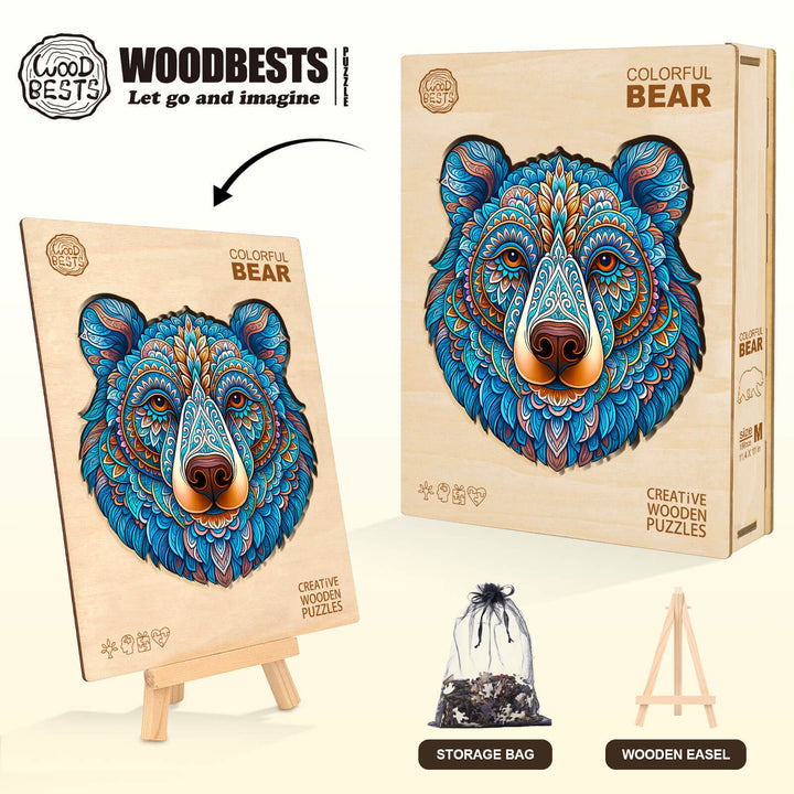 Colorful bear Wooden Jigsaw Puzzle