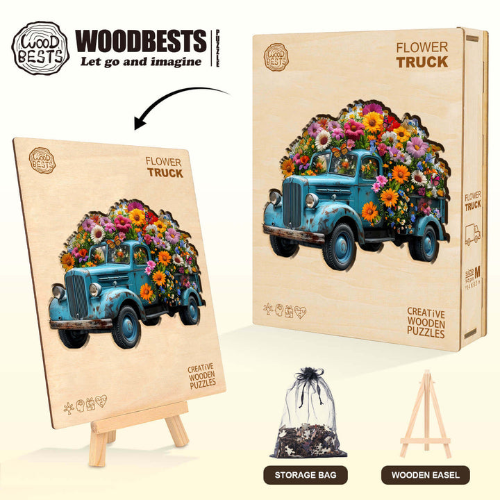 Flower Truck Wooden Jigsaw Puzzle
