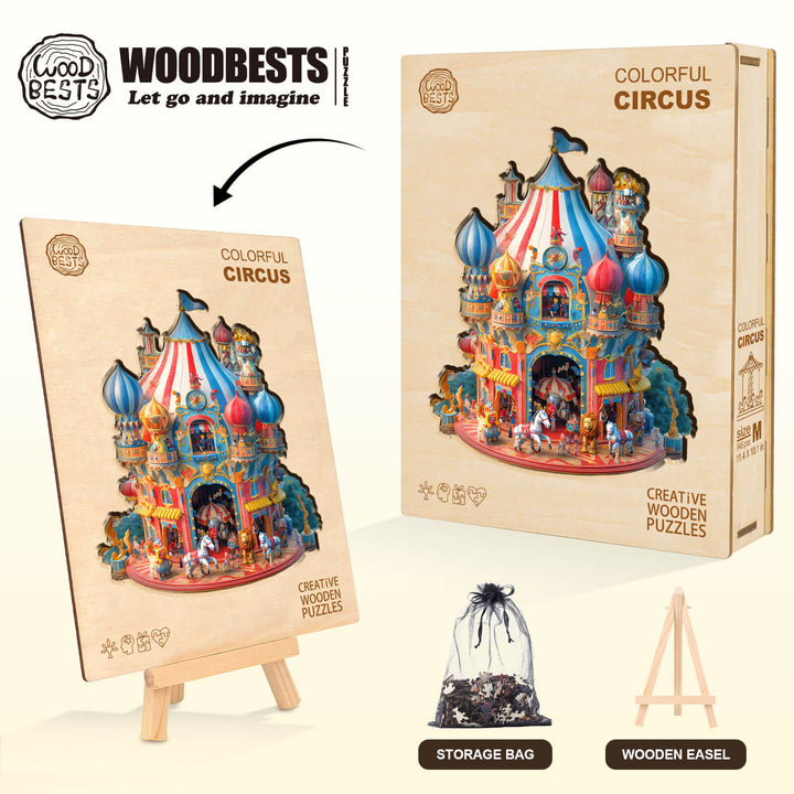 Colorful Circus Wooden Jigsaw Puzzle