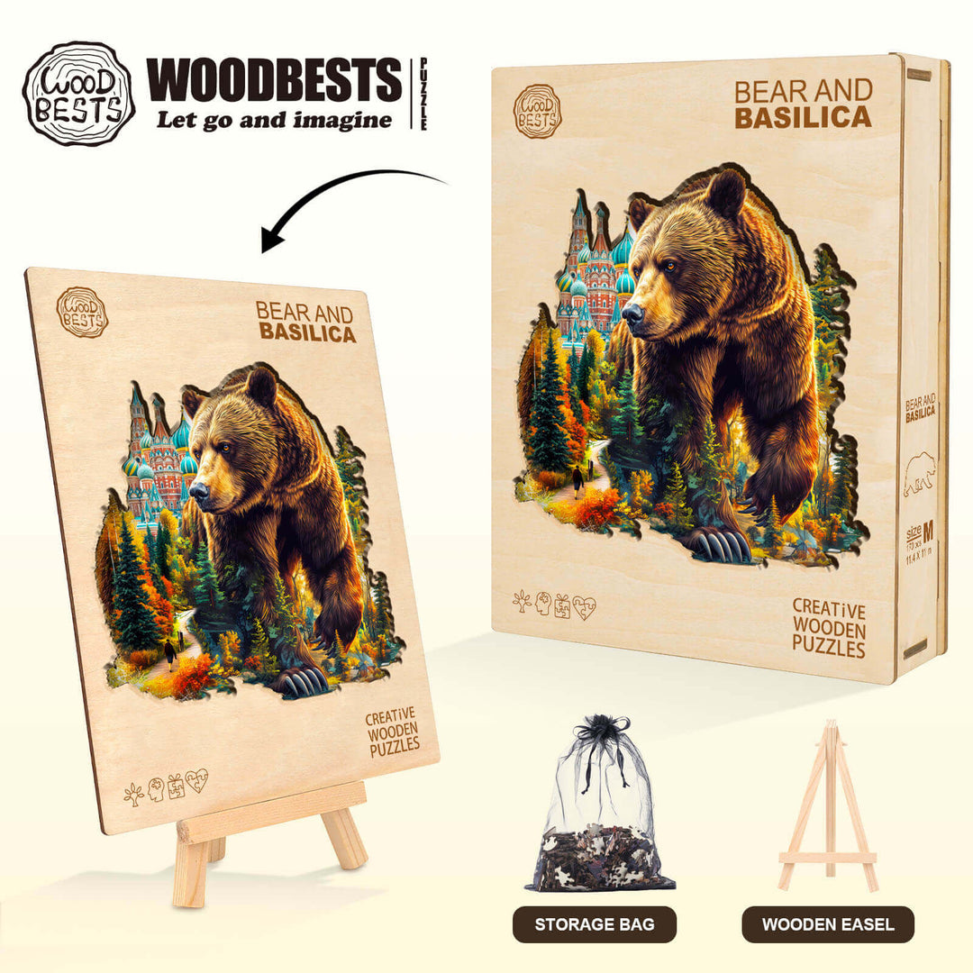 Bear and Basilica Wooden Jigsaw Puzzle