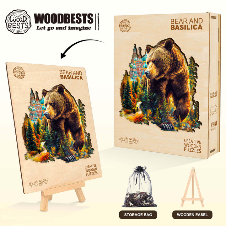 Bear and Basilica Wooden Jigsaw Puzzle