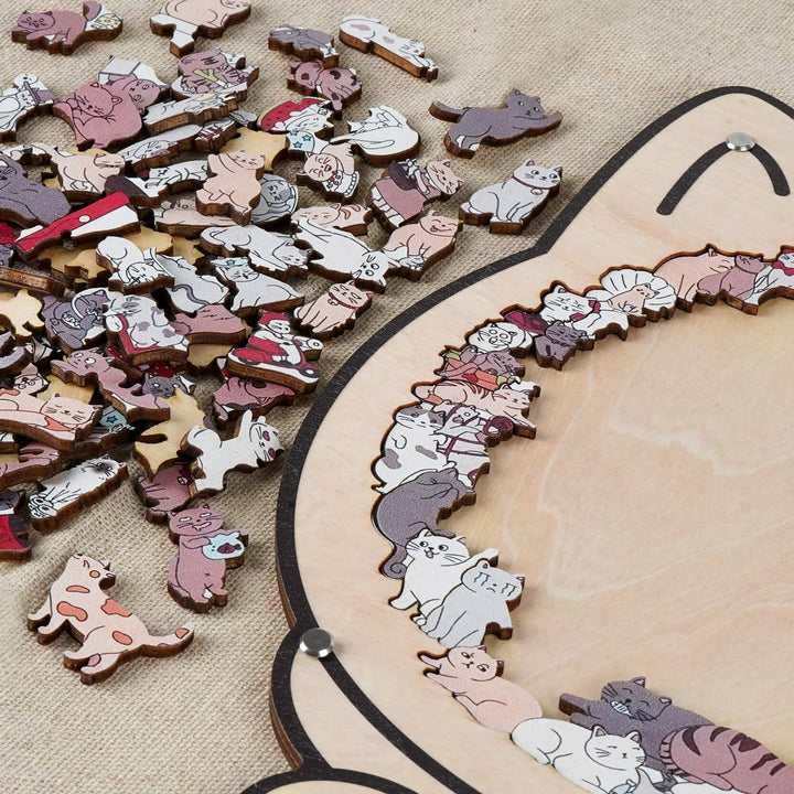 Colorful Cat/Dog Shaped Wooden Jigsaw Puzzle