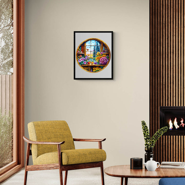 Dreamy window  Wooden Jigsaw Puzzle