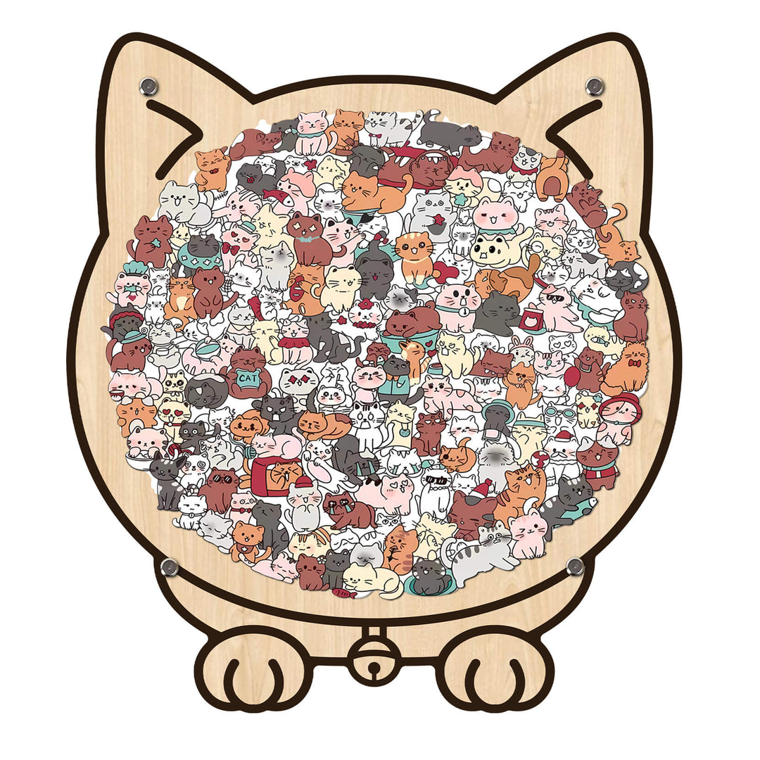 Colorful Cat/Dog Shaped Wooden Jigsaw Puzzle