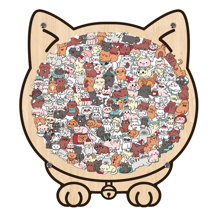 Colorful Cat/Dog Shaped Wooden Jigsaw Puzzle