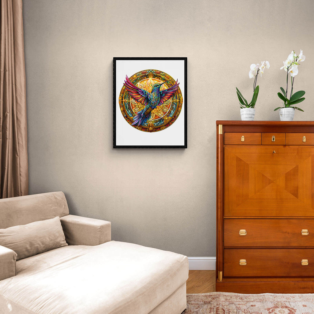 Vintage hummingbird-2  Wooden Jigsaw Puzzle
