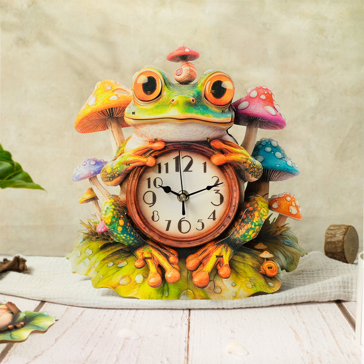 Forest Frog 3D Wooden Puzzle Clock, Gift  for DIY Lovers, Home Decor
