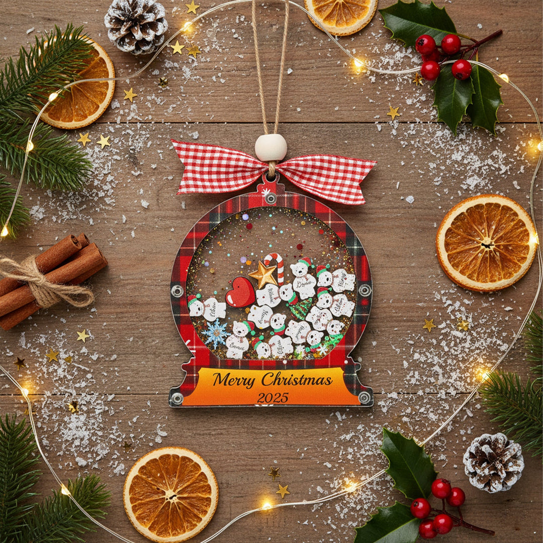 Christmas Snow Globe Ornament - Bear