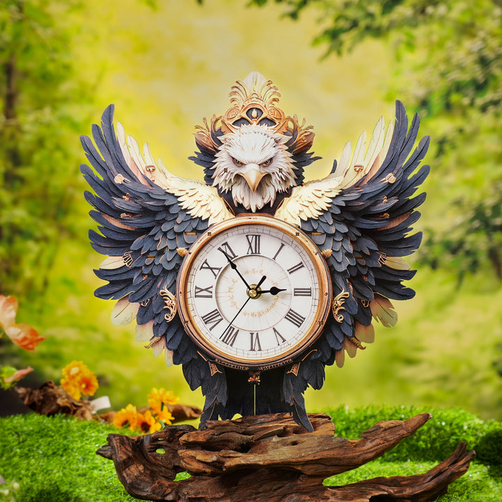 Majestic Eagle DIY Wooden Clock, 3D Puzzle Craft Kit