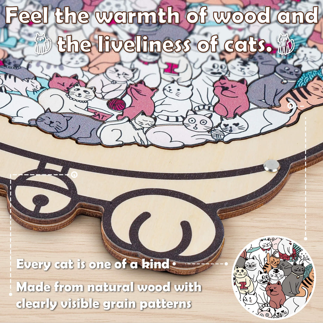 Colorful Cat/Dog Shaped Wooden Jigsaw Puzzle