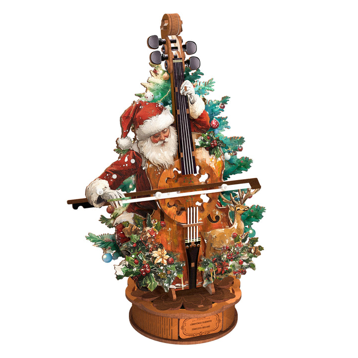 Christmas Concerto Cello Mechanical DIY Kit,3D Wooden Music Box