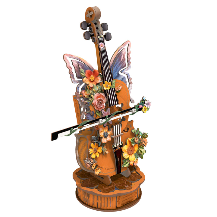 Cello Mechanical Music Box,3D Wooden Puzzle Kit