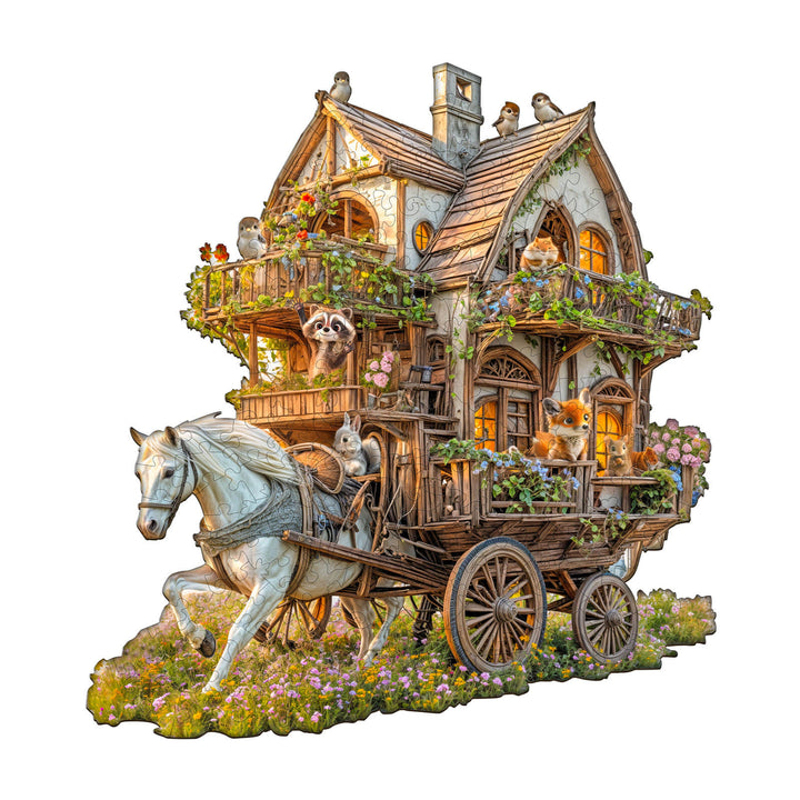 Animal carriage Wooden Jigsaw Puzzle
